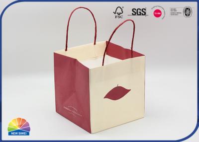 China Cube Shaped White Paper Present Bags With Handles Cookie Box Package for sale