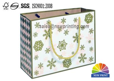 China Bolsas de papel hechas a mano del regalo con la manija de encargo pegada polvo del algodón del oro del brillo en venta