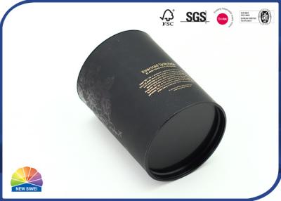 China Hot Stamping Black Cardboard Tube Embossing Candle Tube Box for sale