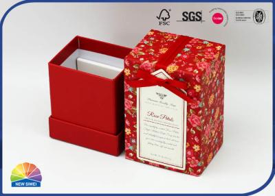 China 4c Print Matte Lamination Paper Jewelry Boxes With Ribbon Bowknot for sale