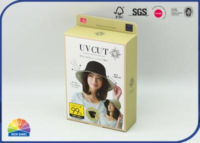 China Reusable Retail 350gsm Coated Paper Folding Box Sunhat Packaging for sale