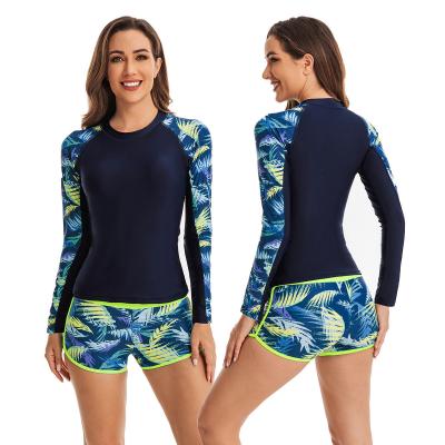 China Split Surf Suit Women's Swimsuit Long Sleeve Swimsuit  Women's Two Piece Sets Tankini Swimwear for sale