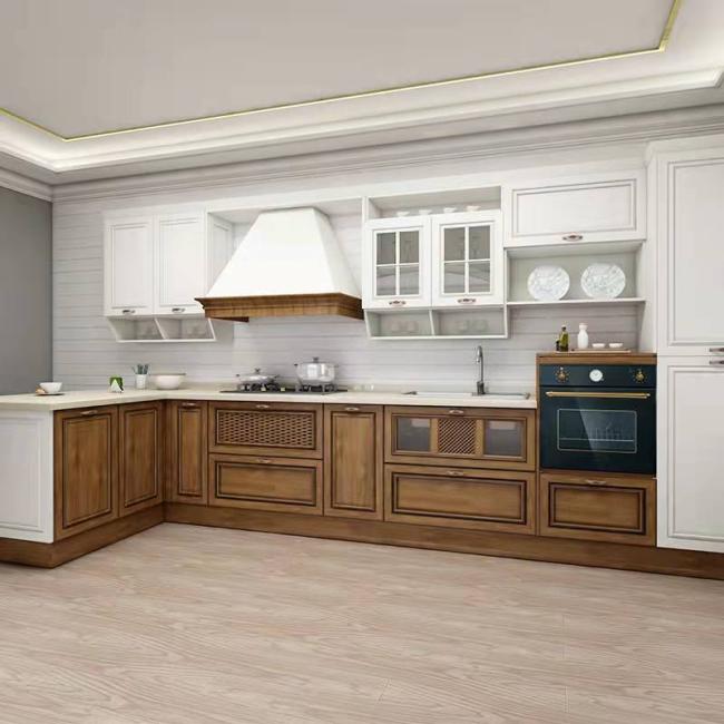 Anti-fouling kitchen cabinet with integrated sink and faucet