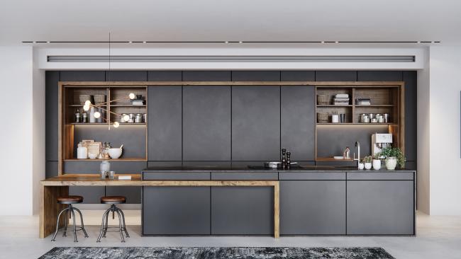 Customizable kitchen island with premium hardware and elegant countertop options