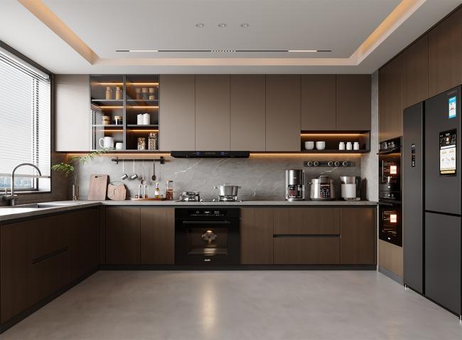 Example installation of versatile modular kitchen cabinet system