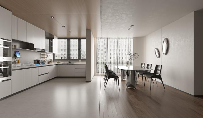 Customizable kitchen cabinet design options showing various configurations