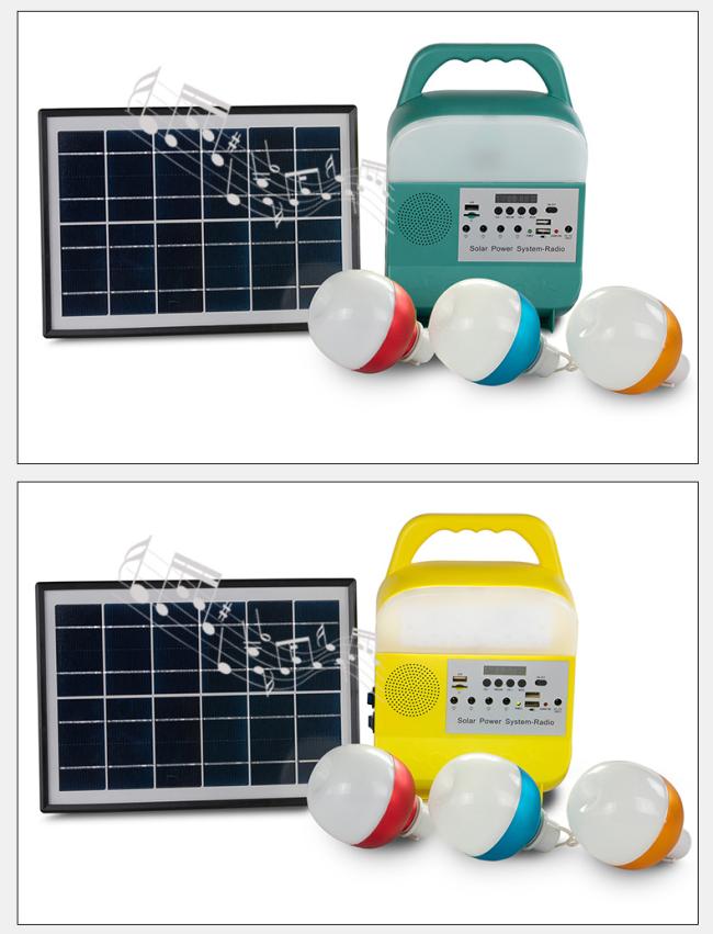 Solar Home Lighting System Emergency Power Supply/Camping Power Supply/Remote Area Solar Lighting with Charging Line