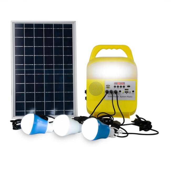Solar Power Generation Small System Lighting Outdoor Sports Camping Mountain Hiking Remote Control One Tow Three Lamps