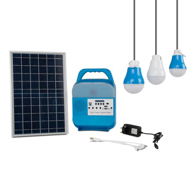 Solar Power Generation Small System Lighting Outdoor Sports Camping Mountain Hiking Remote Control One Tow Three Lamps