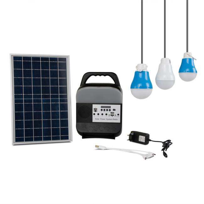 Solar Power Generation Small System Lighting Outdoor Sports Camping Mountain Hiking Remote Control One Tow Three Lamps