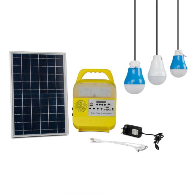 Solar Power Generation Small System Lighting Outdoor Sports Camping Mountain Hiking Remote Control One Tow Three Lamps