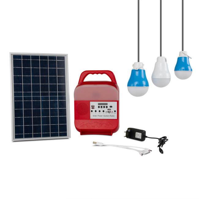 Solar Power Generation Small System Lighting Outdoor Sports Camping Mountain Hiking Remote Control One Tow Three Lamps