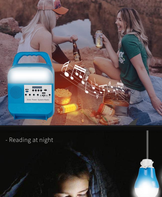 DC Solar System Portable Lighting Outdoor Fishing Picnic Mobile Phone Charging Lamp