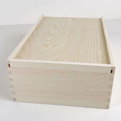 China CARB Customized  Unfinished Wooden Craft Boxes Bulk Timber Wooden Box for sale