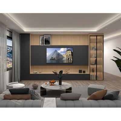 China CE Modern Home Hotel Wooden Furniture Floating TV Cabinet Adjustable for sale