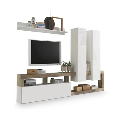 China Customized Living Room Wood Furniture Easy Assembled Wooden Tv Unit With Storage for sale