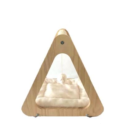 China CARB Wooden Cat Friendly Furniture Foldable Cat House Bed For Felt Cave Scratching for sale