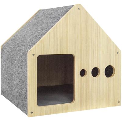 China Simple Eco Friendly Wooden Dog House Indoor Wooden Cat Kennel OEM for sale
