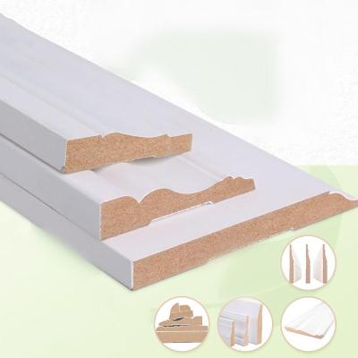 China Apartment Skirting Primed Wood Boards MDF Substrate Moisture Proof for sale