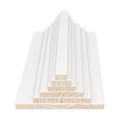 China White Paint Strip Wood Moulding Frame Primed MDF Moulding Baseboard for sale