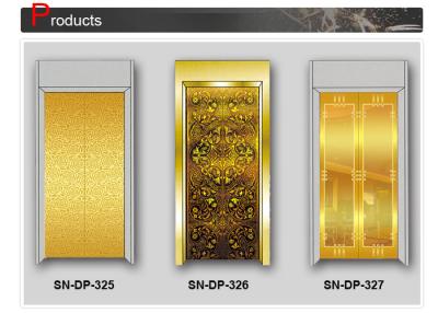 China Concave Golden Elevator Cabin Decoration Stainless Steel Door Plates for sale