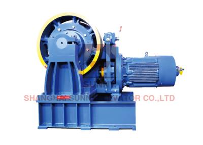 China Passenger Lift Parts /  Geared Traction Machine With Gear Motor Energy - Efficient Roping 1:1 for sale