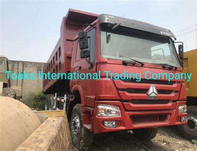 China Red Color Sinotruk Heavy Duty Tipper Truck HOWO 10 Wheels 375 Horsepower for sale
