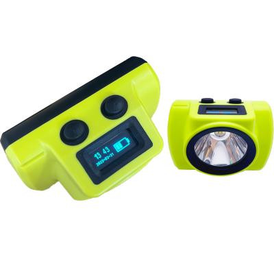 China ATEX LED Miner Cap Lamp , 25000lux 2.96W Cordless Cap Light With OLED Screen for sale