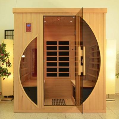 China CE Certificatied Wooden Indoor Far Infrared Dry Sauna For Home 4 Person Size for sale