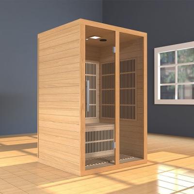 中国 2 Person Indoor Bluetooth Compatible FAR Infrared Home Sauna In Hemlock 販売のため