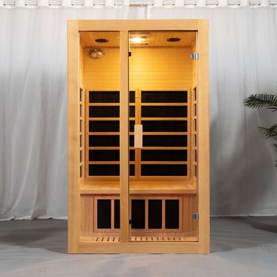 Chine Low EMF 2 Person Indoor Wooden Full Spectrum Home Sauna Room In Hemlock à vendre