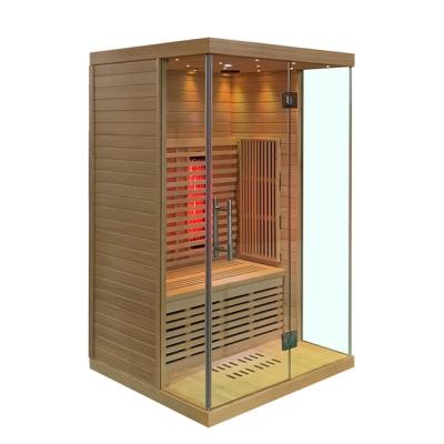 China Full Spectrum And Carbon Panel Hemlock Far Infrared Sauna Room 2 Person Size à venda