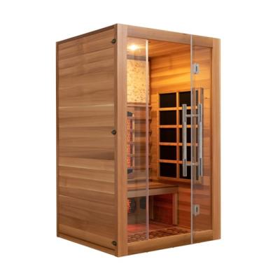 China Red Cedar Indoor Wooden Far Infrared Sauna Room For Two Person en venta