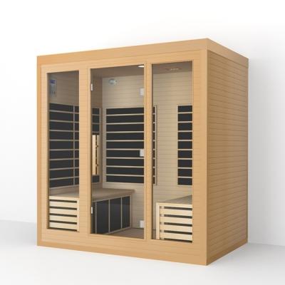 China ODM OEM Madera sólida Sala de sauna de infrarrojos lejanos grande para 4 personas en venta