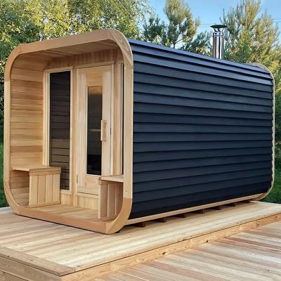 中国 Cedar Outdoor Dry Sauna For Relaxation And Health 5-6 Person Capacity With Adjustable Ventilation Installation Service 販売のため