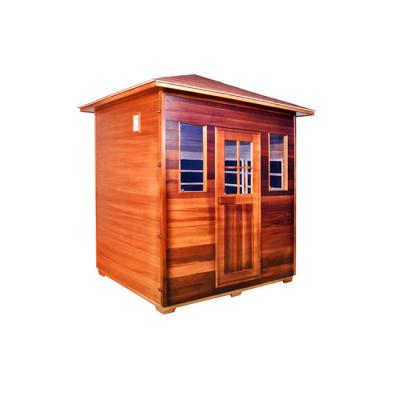 China Canadian Hemlock Far Infrared Outdoor Home Sauna For Backyard 4 Person for sale