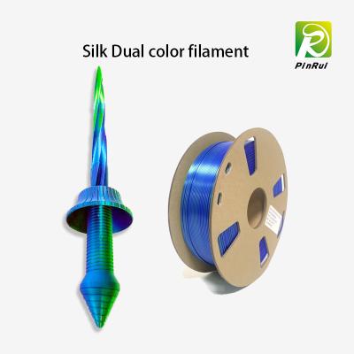 Chine filament en soie de couleur de filament de pla double, deux imprimante Filament des couleurs 3d à vendre