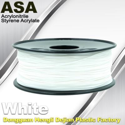 China ASA 3D Printer Filament Ultraviolet Resist 1.75 / 3.0mm Black White Colors for sale