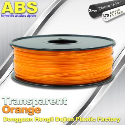 China Materiais plásticos do filamento da impressora do Desktop 3D do ABS usados em 3D que imprime a laranja do transporte à venda