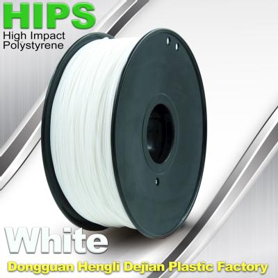 China Custom White HIPS 3D Printer Filament 1.75mm / 3mm , Reusable 3D Printing Material for sale