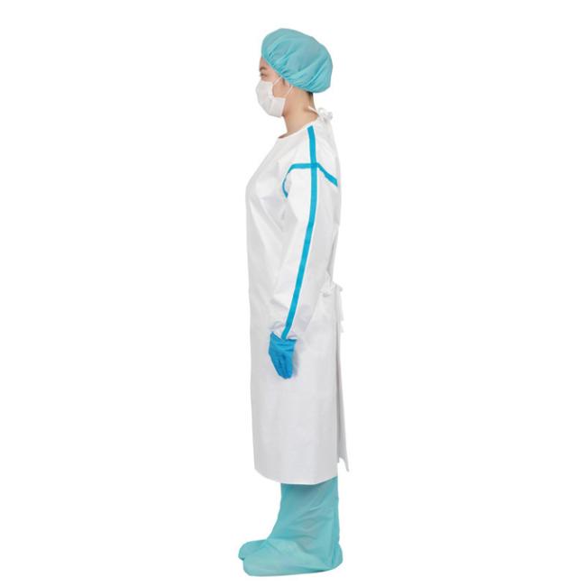 White PE Disposable Protective Suits Clothing Nonwoven Safety Hooded Coverall 0