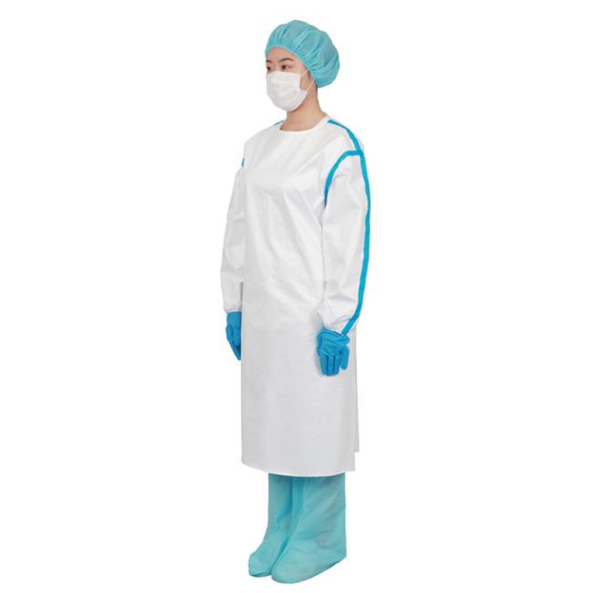 White PE Disposable Protective Suits Clothing Nonwoven Safety Hooded Coverall 1