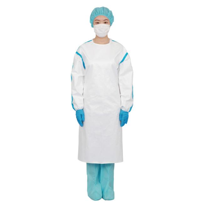 White PE Disposable Protective Suits Clothing Nonwoven Safety Hooded Coverall 2