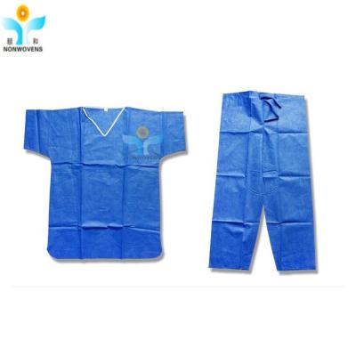 China V Neck Non Woven Patient Gown Latex Free Fluid Repellent for sale