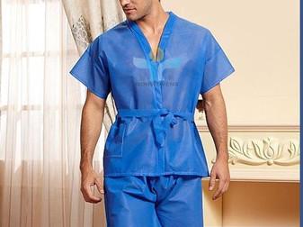 China Knee Length Disposable Kimono Gowns Sauna Suit Medical White/Blue/Pink/Black for sale