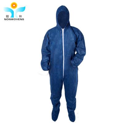 China Sms Isolating Disposable Protective Coverall Clothing Suit With Hooded And Boots for sale