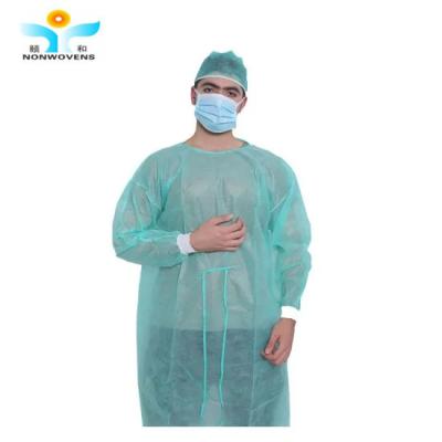 China Non Sterilization Polypropylene Isolation Gown surgical Velcro Cuffs Elastic for sale