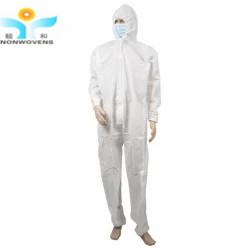 Chine Les combinaisons protectrices adaptent à Sms isolant le costume protecteur jetable d'habillement de combinaison avec à capuchon et des bottes à vendre