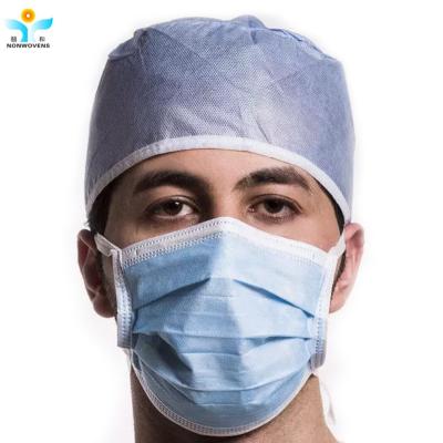 China Hospital Non Woven Fabric Hair Net Cap Covers Disposable For Nurse And Doctor for sale