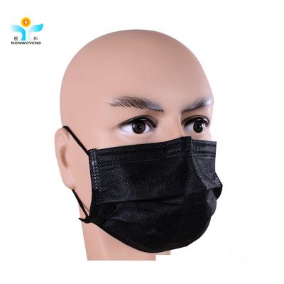 China Máscaras disponibles quirúrgicas médicas negras únicas del negro de 3 capas de la mascarilla del certificado del CE en venta